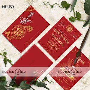 Thiệp cưới màu đỏ rồng phụng